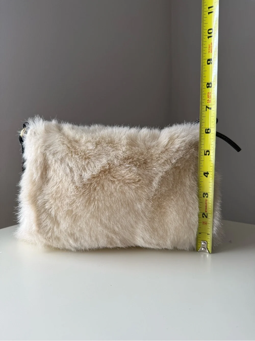 Faux Fur Shoulder Bag in Cream - Stylish Women's Bag